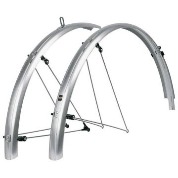 SKS Kunststof 28 inch 55 mm breedte spatbordenset zilver