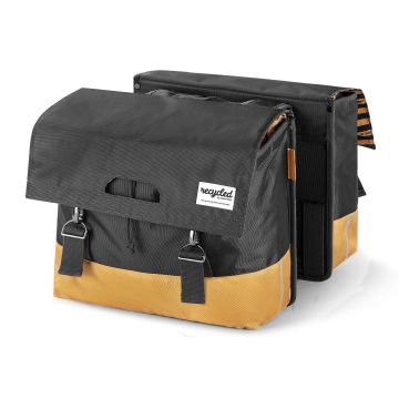 Urban Proof gerecyclede dubbele fietstas 40L grijs-oker