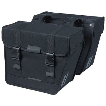 Basil dubbele fietstas kavan eco classic rounded 46 liter Zwart