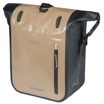 BASIL Enkele fietstas Rivo M tarpaulin MIK 12-15 liter zand/zwart