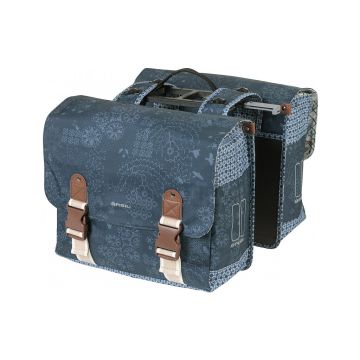 Basil dubbele fietstas bohème mik 35 liter Blauw