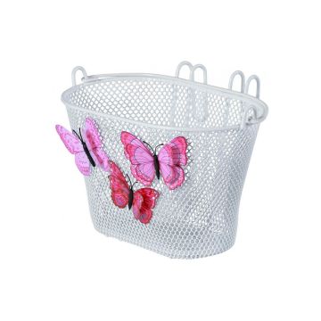 Basil Kinderfietsmand Jasmin Butterfly wit