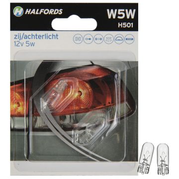 Halfords Autolampen W5W zij/achterlicht