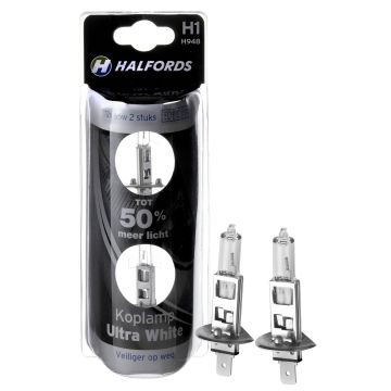 Halfords Autolampen H1 Ultra White Set