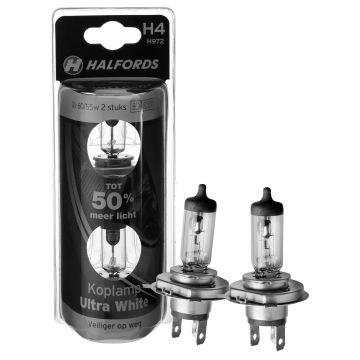 Halfords Autolampen H4 Ultra White