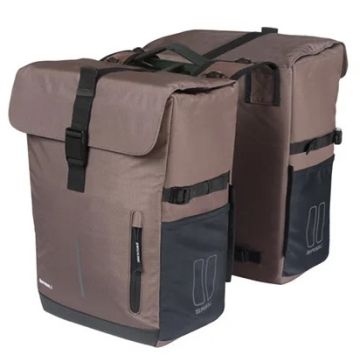 BASIL Dubbele fietsas Move 30 liter 16 x 27 x 38 cm bruin