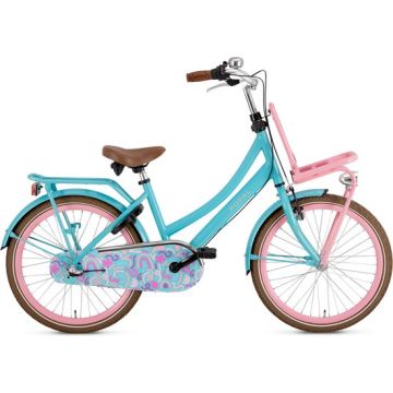Popal Kinderfiets Daily Dutch Basic Plus 22 Turquoise - Roze