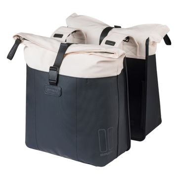 BASIL Dubbele fietstas Vive 28-35 liter wit/zwart