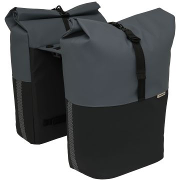 NEW LOOXS Dubbele fietstas Nyborg MIK 34 liter 30 x 17 x 37cm donkergrijs/zwart