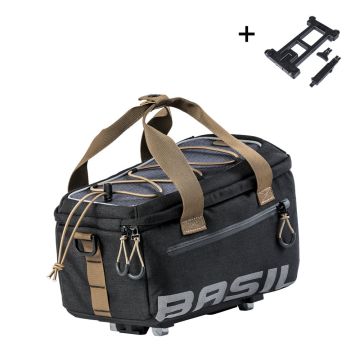 BASIL Bagagedragertas Miles MIK 7 liter 29 x 18 x 17 cm zwart/grijs