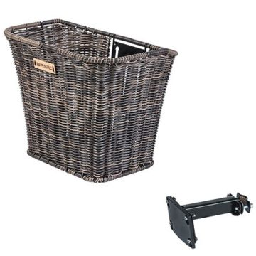 BASIL Fietsmand Bremen Rattan Look met FM stuurpenhouder 27 x 35 x 29 cm nature bruin