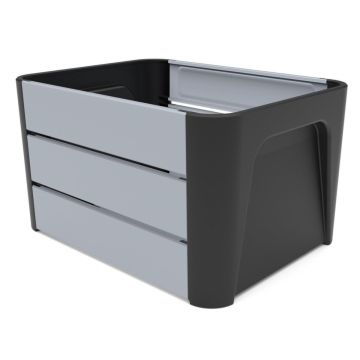 MIRAGE Fietskrat 'Klik 'n Krat' zwart-grijs 24 liter