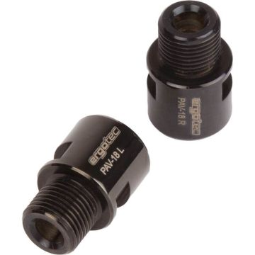 Ergotec Pedaal asverlenger 9/16" RVS zwart