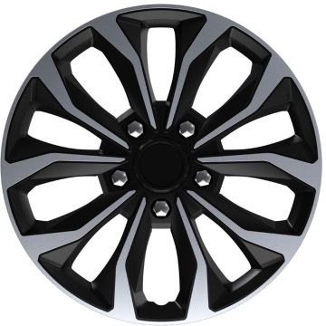 AutoStyle 4-Delige Wieldoppenset Hornet Pro 16-inch zilver/zwart