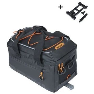 BASIL Bagagedragertas Miles Tarpaulin MIK 7 liter 30 x 19 x 16 cm zwart/oranje