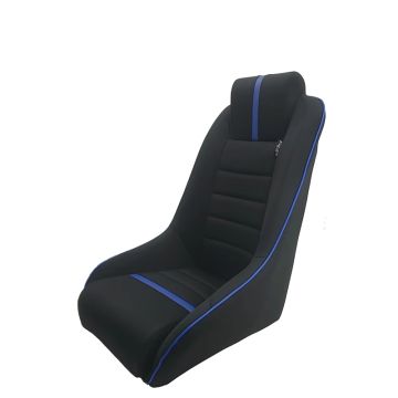 AutoStyle Sportstoel 'Classic RS' - Zwart/Blauw - Vaste rugleuning + Geïntegreerde hoofdsteun - incl. sledes
