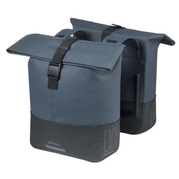 BASIL Dubbele fietstas Cove 28-32 liter blauw/zwart