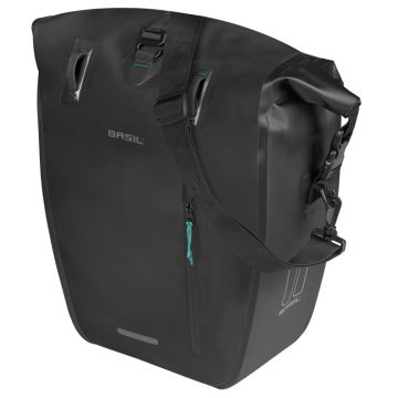 BASIL Enkele fietstas Rivo L tarpaulin MIK 25-31 liter zwart