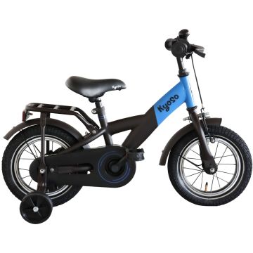Kinderfiets 12 inch Kyoso X-Rider met remnaaf - zwart/blauw