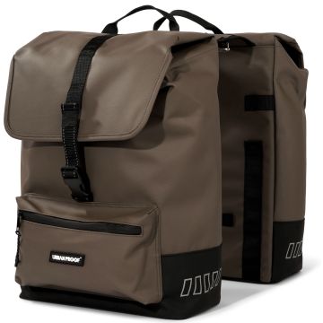 URBAN PROOF Gerecyclede dubbele fietstas Cargo 38 liter 30 x 15 x 42 cm bruin