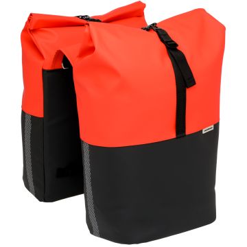 NEW LOOXS Dubbele fietstas Nyborg 34 liter 30 x 17 x 37cm rood/zwart