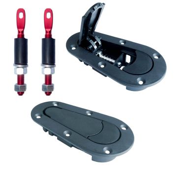 Simoni Racing Set universele motorkaphaken/-pins Quick Release ABS/Aluminium