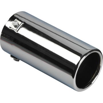 Uitlaatsierstuk Staal/Chroom rond 80mm lengte 170mm 40-77mm aansluiting
