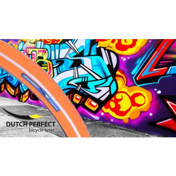 Dutch perfect Buitenband 28 x 1.40" / 40-622mm anti-lek orange met reflectie