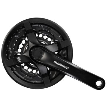Shimano Crankstel 6/7/8 speed Tourney FC-TY501 met 170mm crankarm 48 x 38 x 28T zwart
