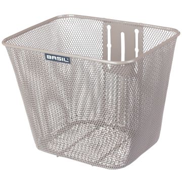 BASIL Fietsmand Bilbao met vaste montage 26 x 22 x 27 cm nude metallic
