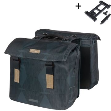 BASIL Dubbele fietstas Elegance MIK 49 liter estate blauw