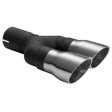 Ulter Sport Uitlaatsierstuk Dubbel Rond Ø60mm Race Lengte 175mm Montage ->50mm RVS