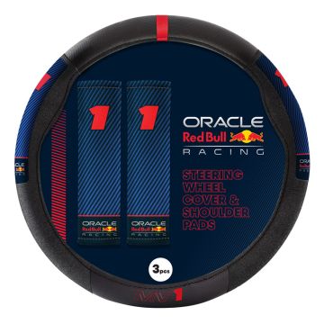 Red Bull Oracle Universele stuurwielhoes + schouderkussens - Type 002 MV1 - Zwart/Rood/Blauw