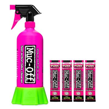 Muc-off punk powder fietsreiniger 4 stuks + fles