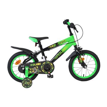 Volare Strike Kinderfiets Jongens 14 inch Zwart Groen Twee handremmen 2025