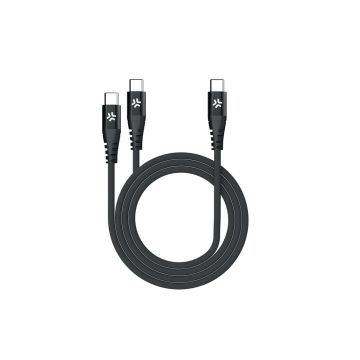 Celly USB-C naar dubbele USB-C Kabel