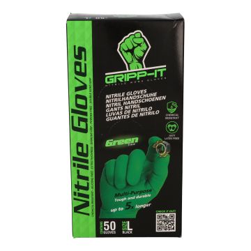 Gripp-It Nitril Handschoenen Groen Large (9) 50 stuks