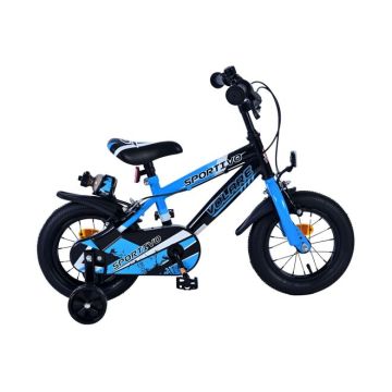 Volare Sportivo Kinderfiets Jongens 12 inch Blauw Zwart Twee Handremmen 2025
