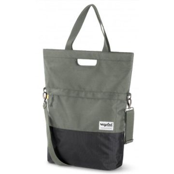 Urban Proof gerecyclede shopper fietstas 20 liter groen/grijs