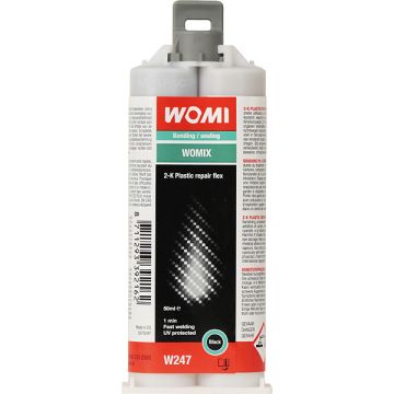 Woml W247 2K plastic repair flex 50 ml Zwart