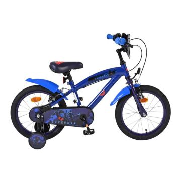 Superman Kinderfiets Jongens 16 inch Blauw Twee handremmen 2025