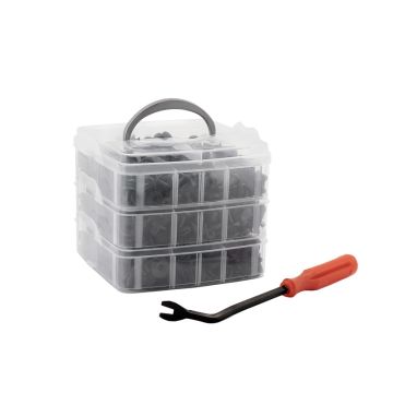 Assortimentsdoos met Automotive Clips 630 stuks assorti + (De-)Montagetang