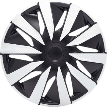 J-Tec 4-Delige Wieldoppenset Lazio 14-inch zilver/zwart/carbon-look