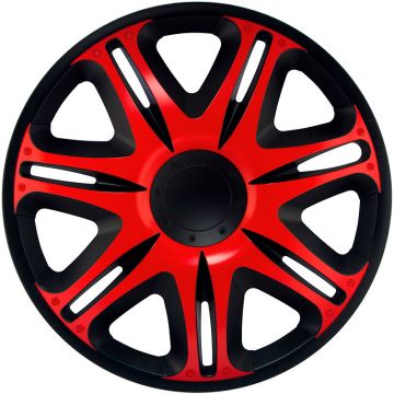 J-Tec 4-Delige Wieldoppenset Nascar 16-inch zwart/rood