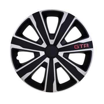 J-Tec 4-Delige Wieldoppenset GTR Carbon 14-inch zilver/zwart