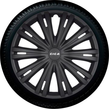 AutoStyle 4-Delige Wieldoppenset Giga 14-inch mat zwart