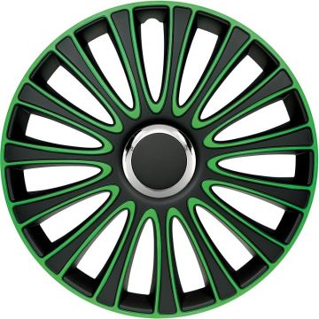 AutoStyle 4-Delige Wieldoppenset LeMans 14-inch zwart/groen
