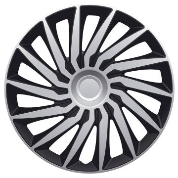 AutoStyle 4-Delige Wieldoppenset Kendo 15-inch zilver/zwart
