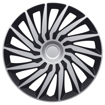 AutoStyle 4-Delige Wieldoppenset Kendo 16-inch zilver/zwart