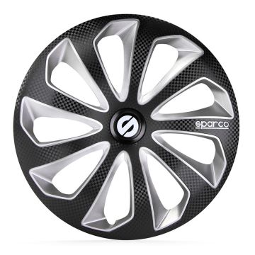 Sparco 4-Delige Wieldoppenset Sicilia 16-inch zwart/zilver/carbon